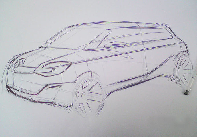automobile，Hand drawn，ps，course，