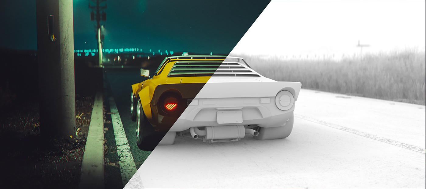 automobile，3d，concept，Scenery，