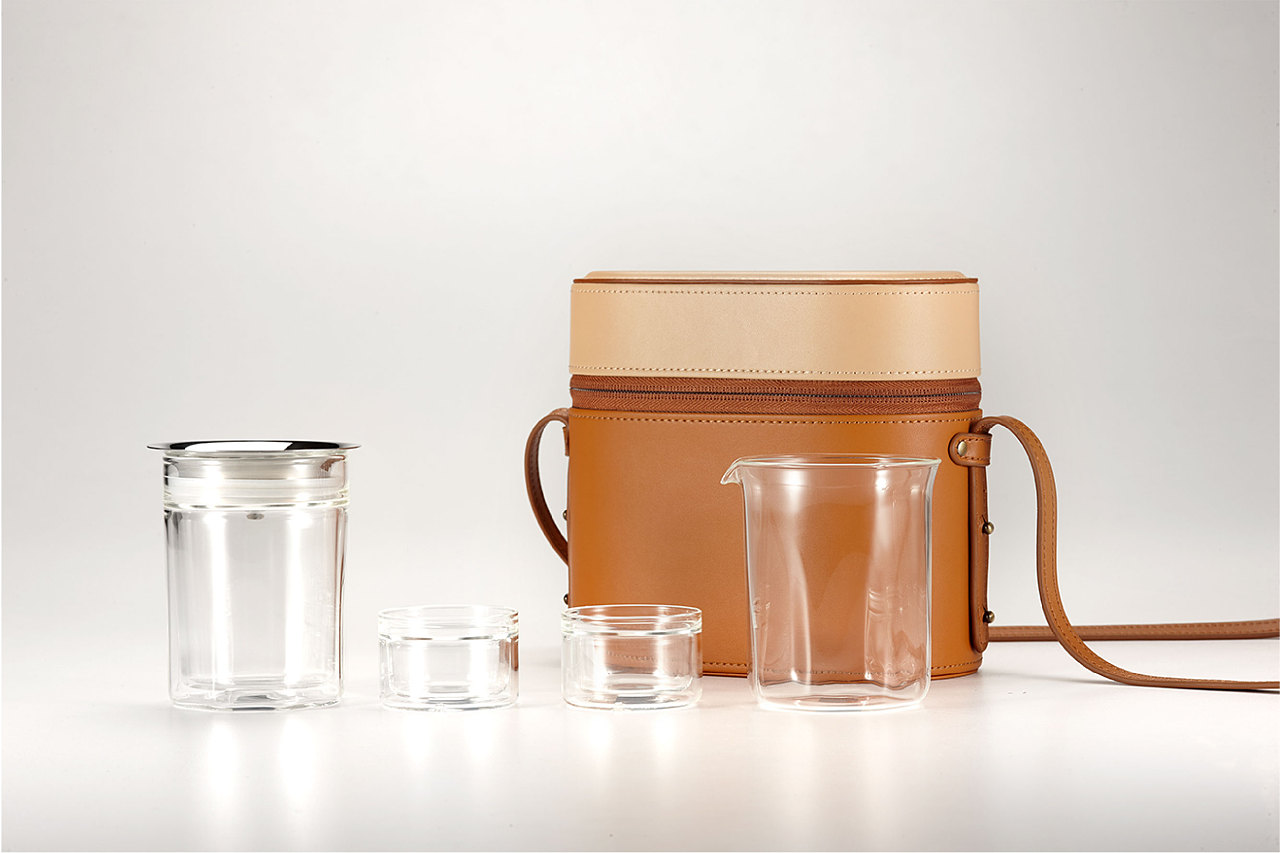 Original cultural product design，Travel tea set，Aesthetic home life experience，Portable travel tea set，Fashion accessory bag，One thing for multiple purposes，Female side hanging bag，