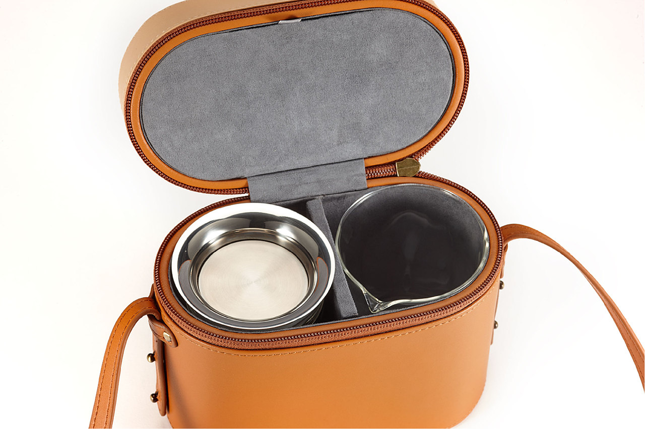 Original cultural product design，Travel tea set，Aesthetic home life experience，Portable travel tea set，Fashion accessory bag，One thing for multiple purposes，Female side hanging bag，