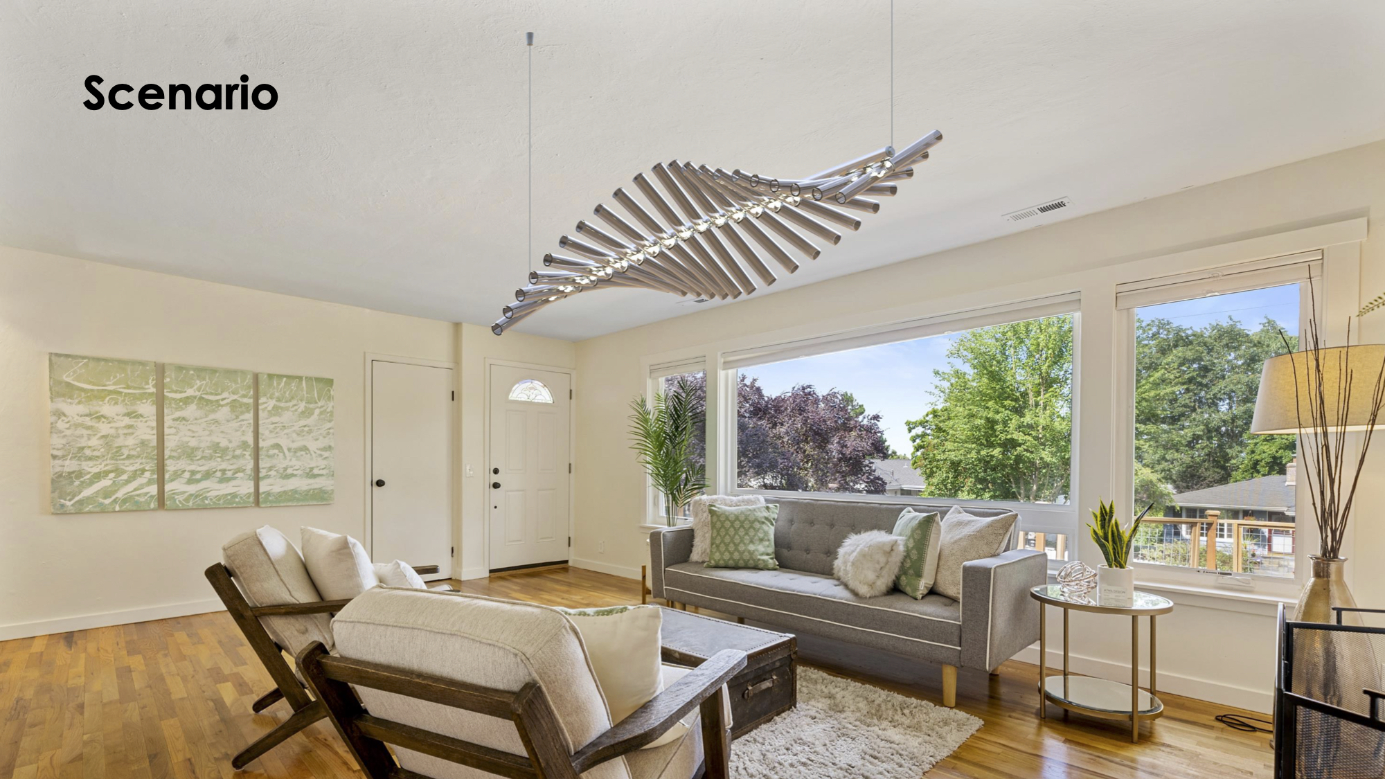 a chandelier，modularization，Metal，Glass，