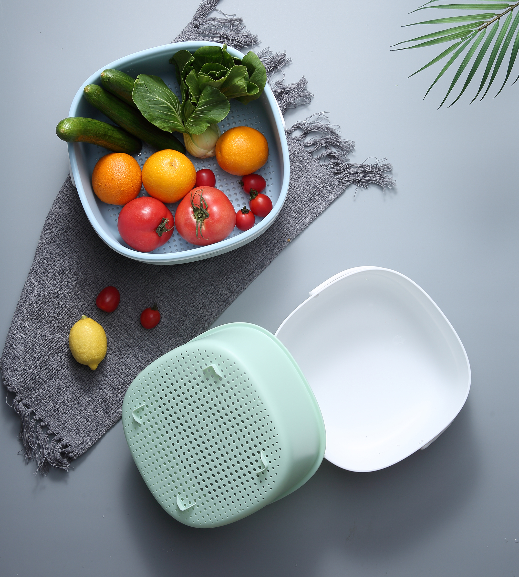 articles for daily use，Drain basket，Vegetable washing basin，fruit basket.，fruit basin，