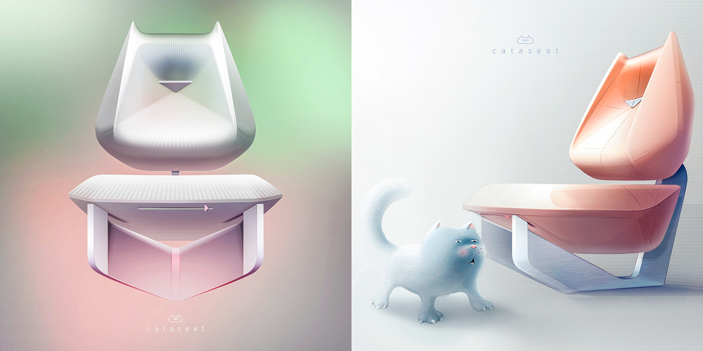 chair，kitten，Art，soft，