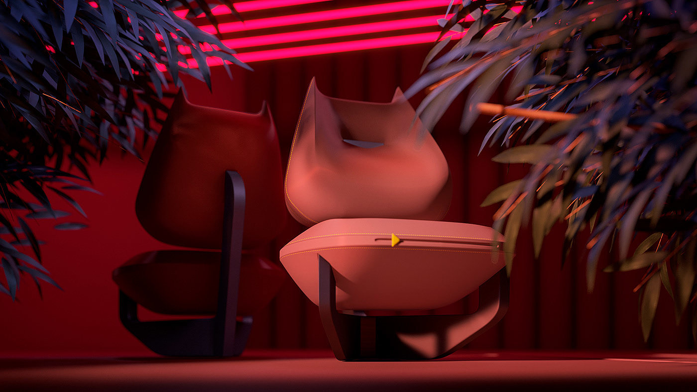 chair，kitten，Art，soft，