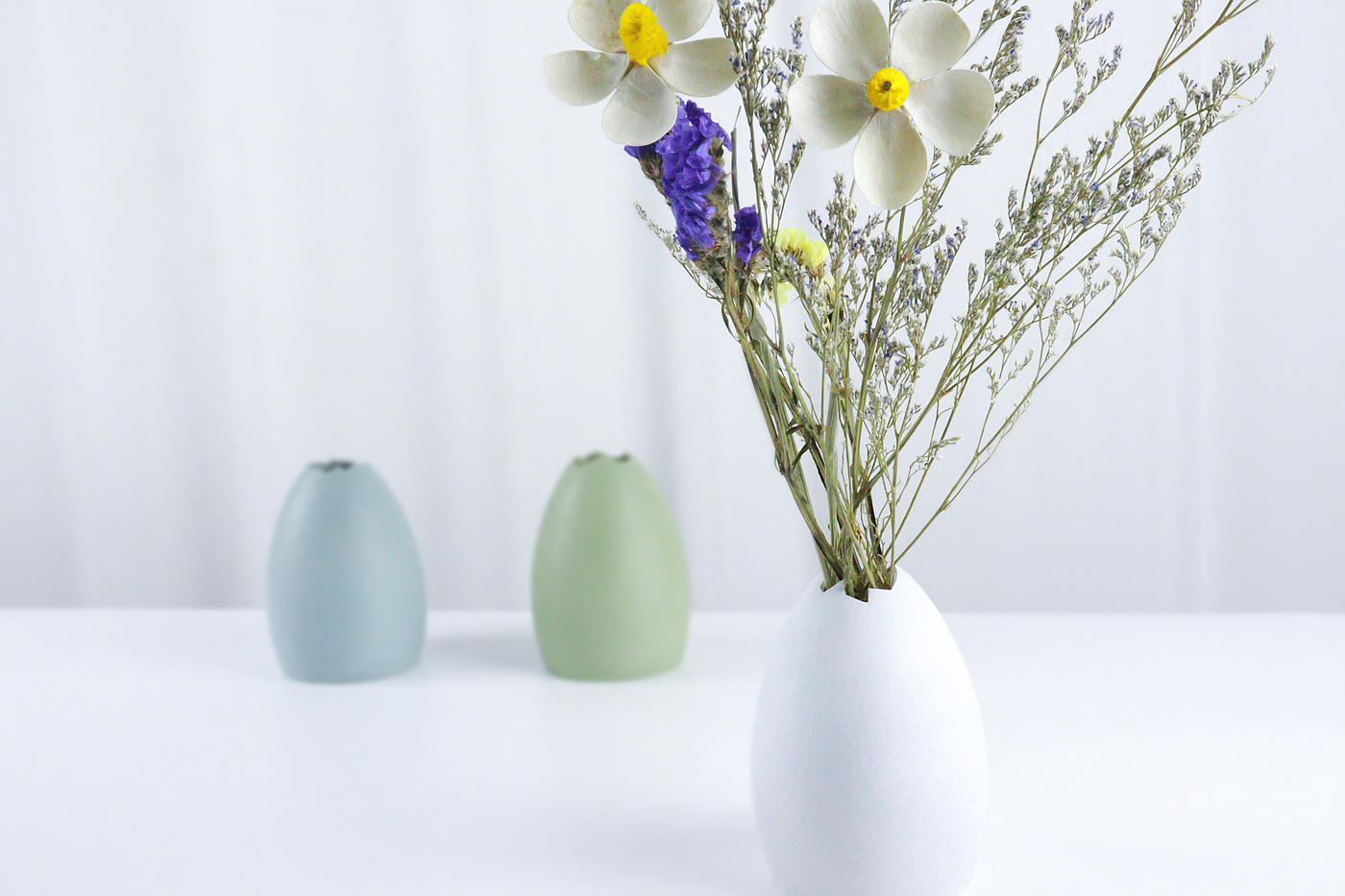 花瓶，蛋壳，干花，生命力，