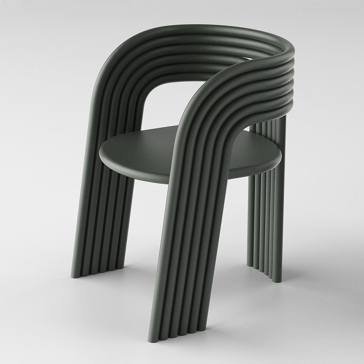 扶手椅，铝，Pipe，曲线，座椅，