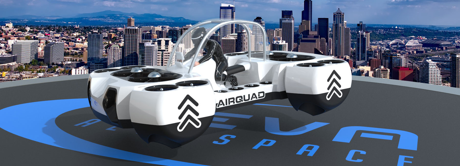 concept，flight，airquadone，Four wheeled motorcycle，