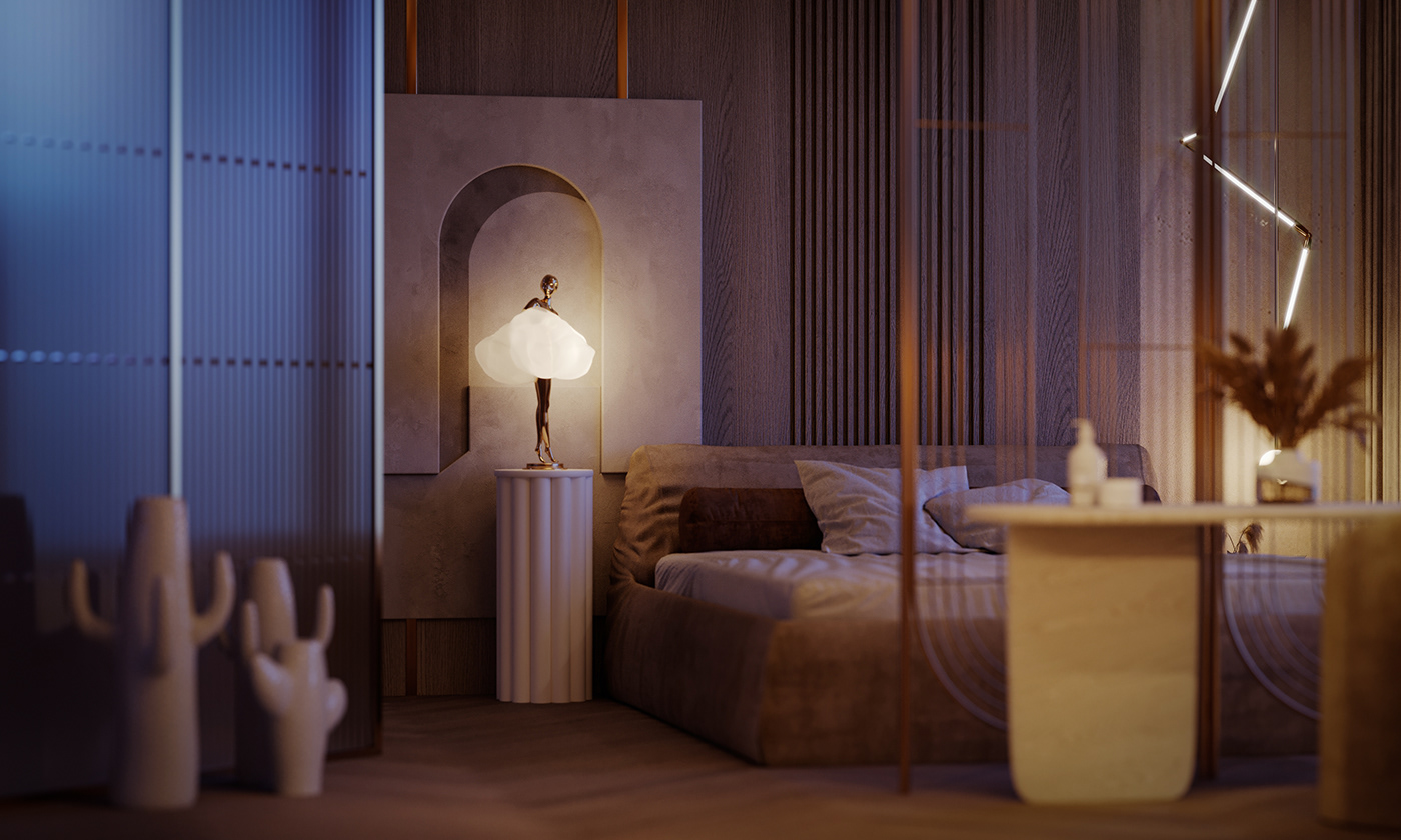 modern，Simplicity，Female bedroom，