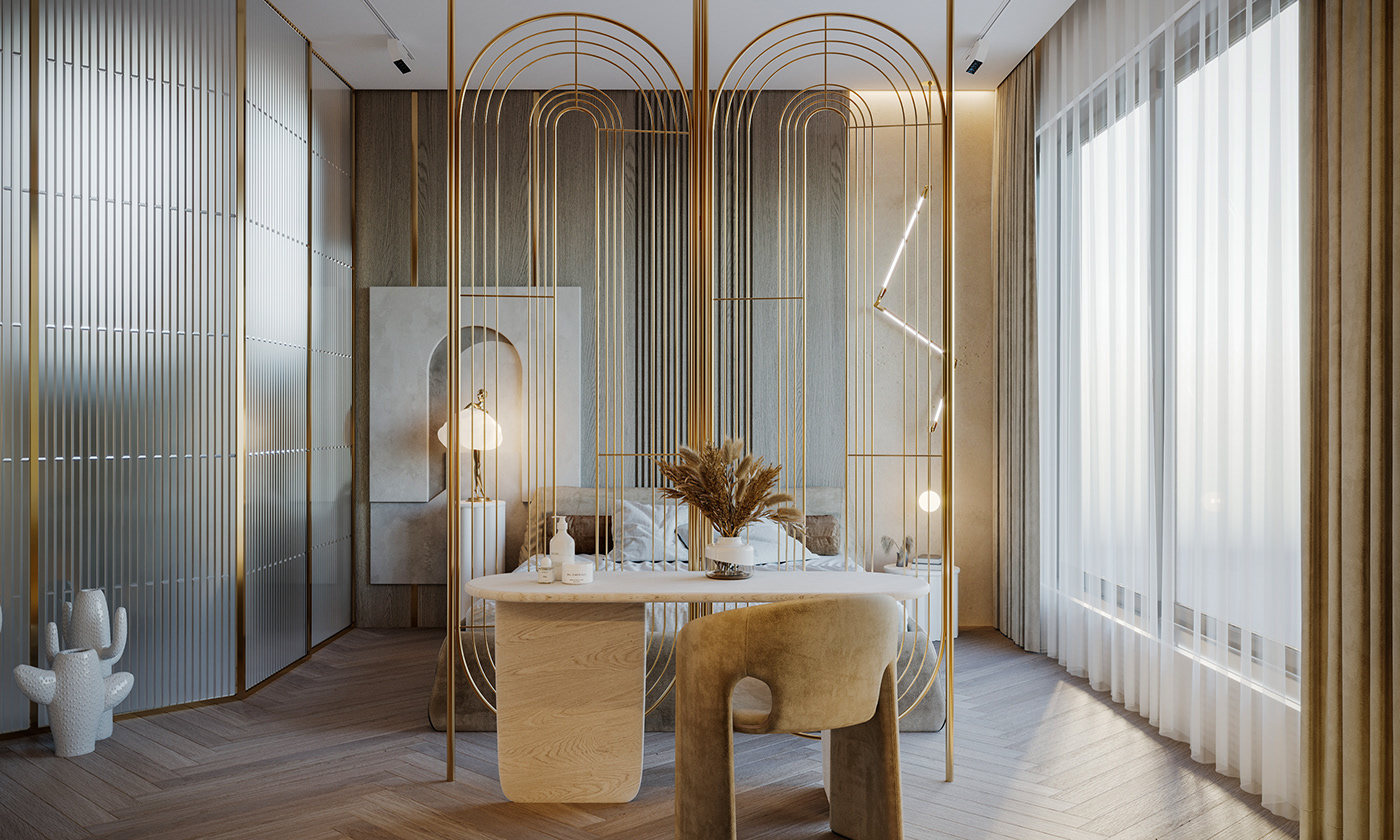 modern，Simplicity，Female bedroom，