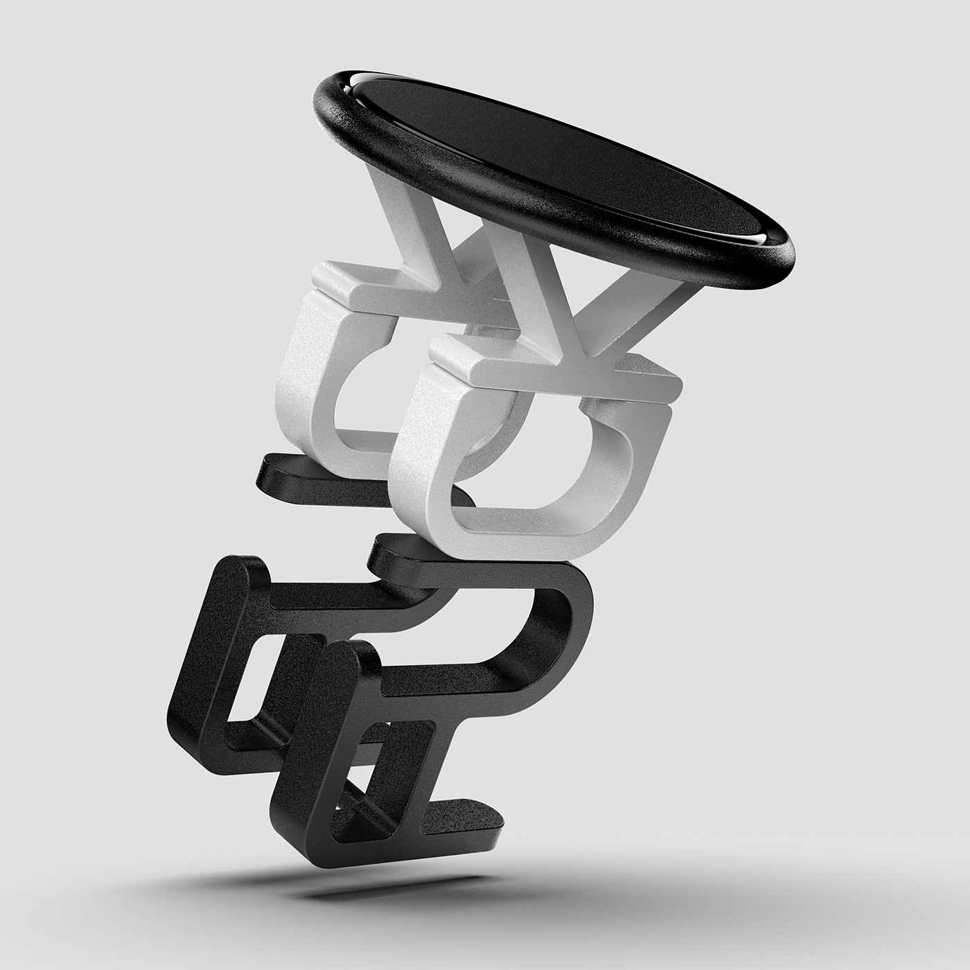 chair，steel，concept，cmf，