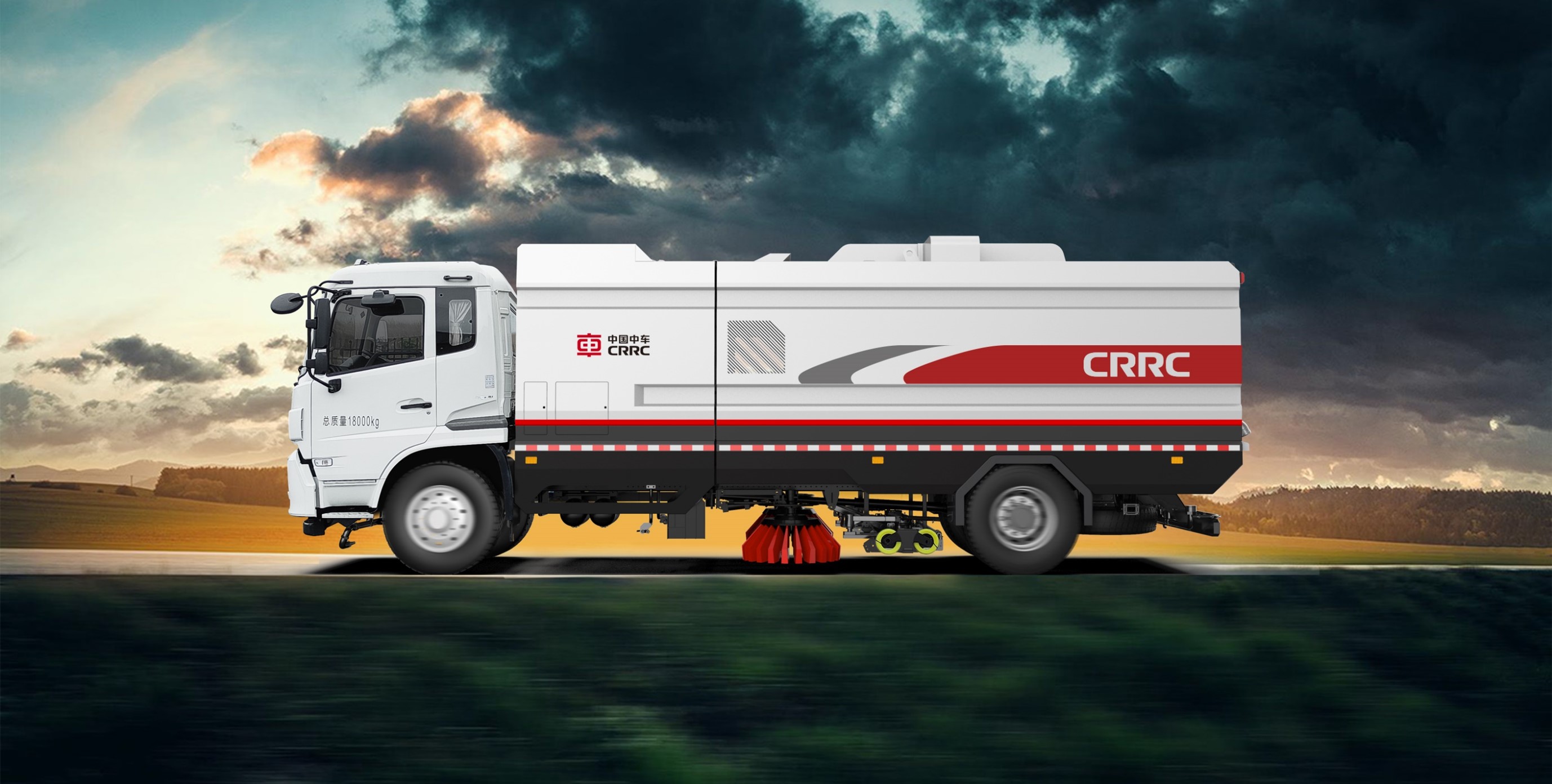 construction machinery，Sanitation machinery，Washing and sweeping vehicle，three-dimensional animation，Environmental protection equipment，industrial design，CRRC，N98Design，