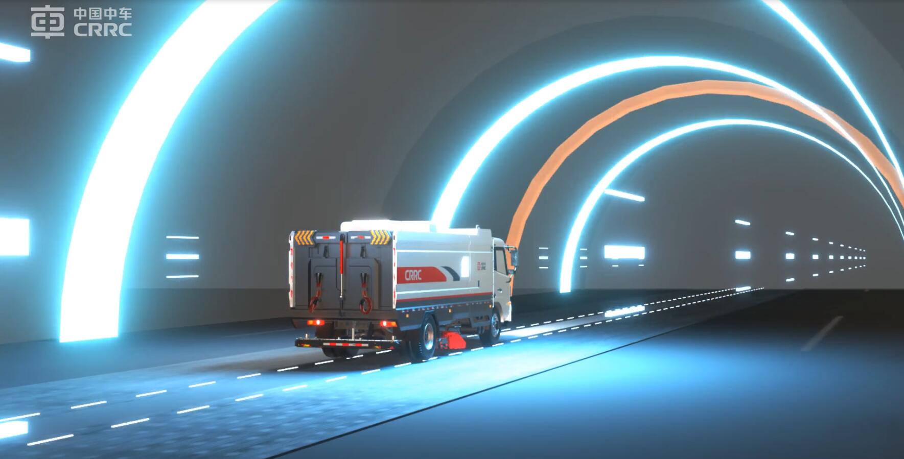 construction machinery，Sanitation machinery，Washing and sweeping vehicle，three-dimensional animation，Environmental protection equipment，industrial design，CRRC，N98Design，