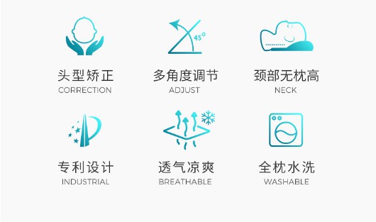 Baby pillow，Protective pillow，Washable pillow，Adjustable pillow，Corrected head shape，Fiber pillow，Bacteriostasis，Sleeping pillow，