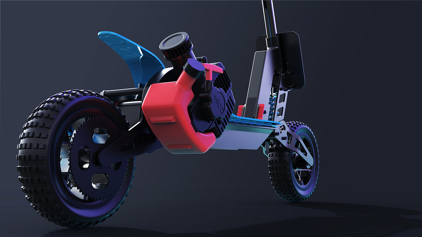 product design，Appearance design，Structural design，Heat wave design，Intelligent scooter，