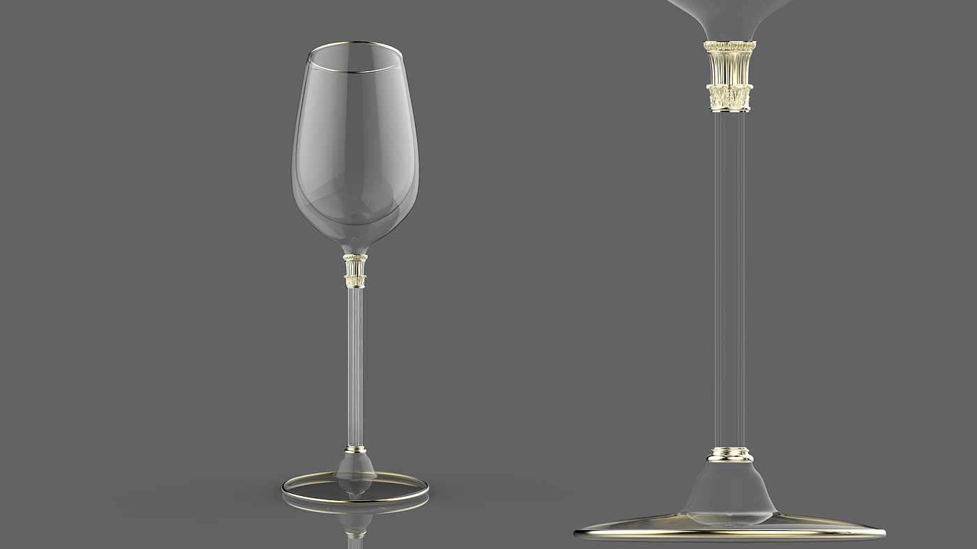 红酒杯设计，意大利风格，罗马柱，玻璃器皿，造型设计，包装设计，
