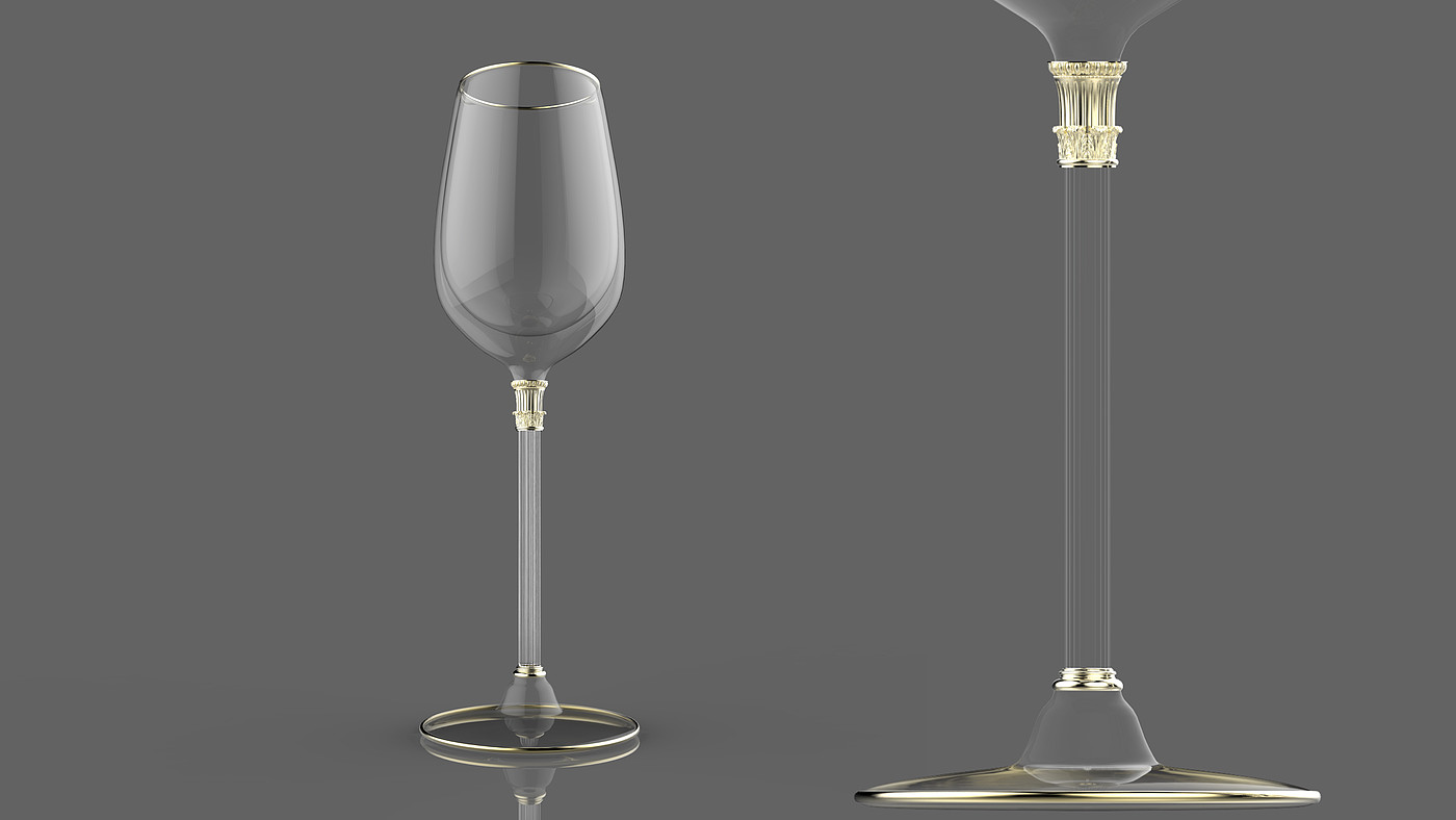 Red wine cup design，Italian style，Roman column，Glassware，Modeling design，packing design，