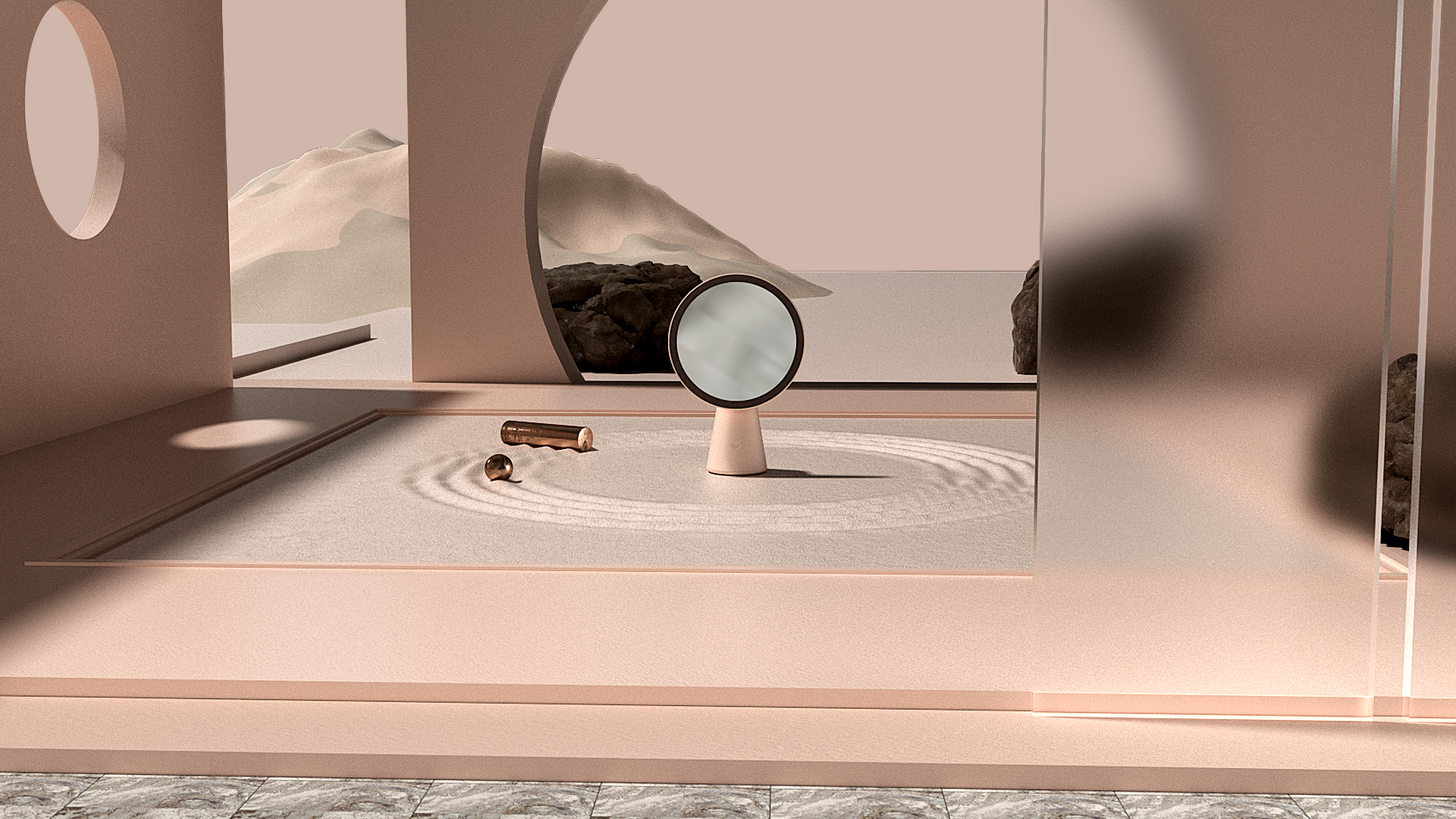 Cosmetic mirror，Fill light，LED lamp，rotate，