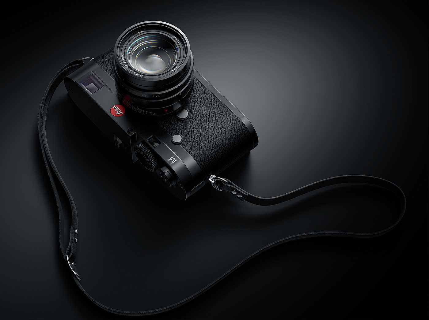 Leica camera，Black and red，CGI Rendering Design，