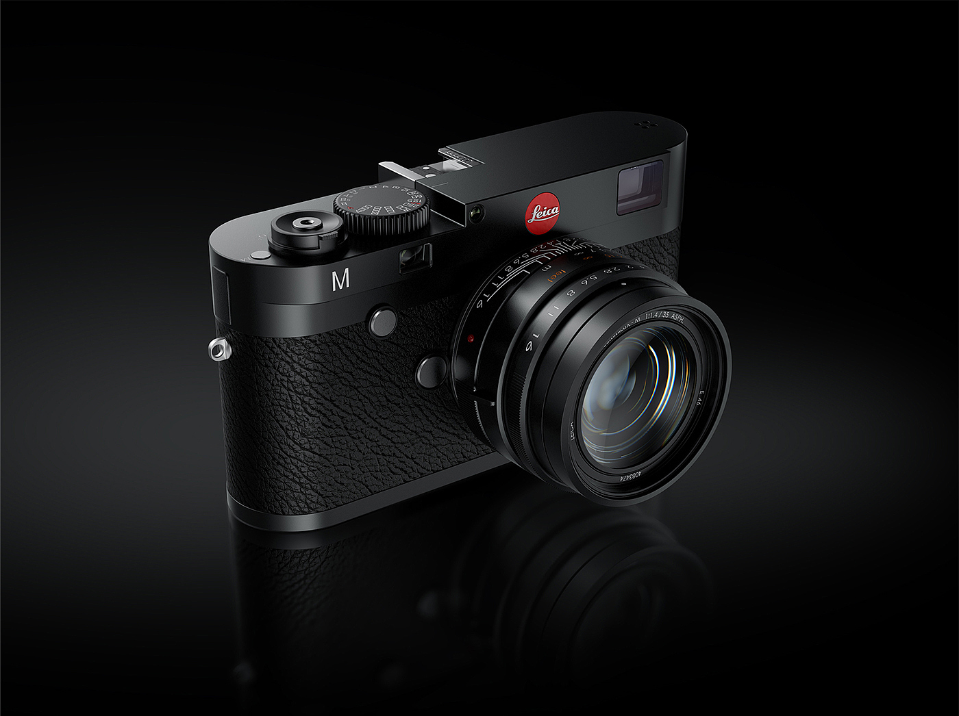 Leica camera，Black and red，CGI Rendering Design，