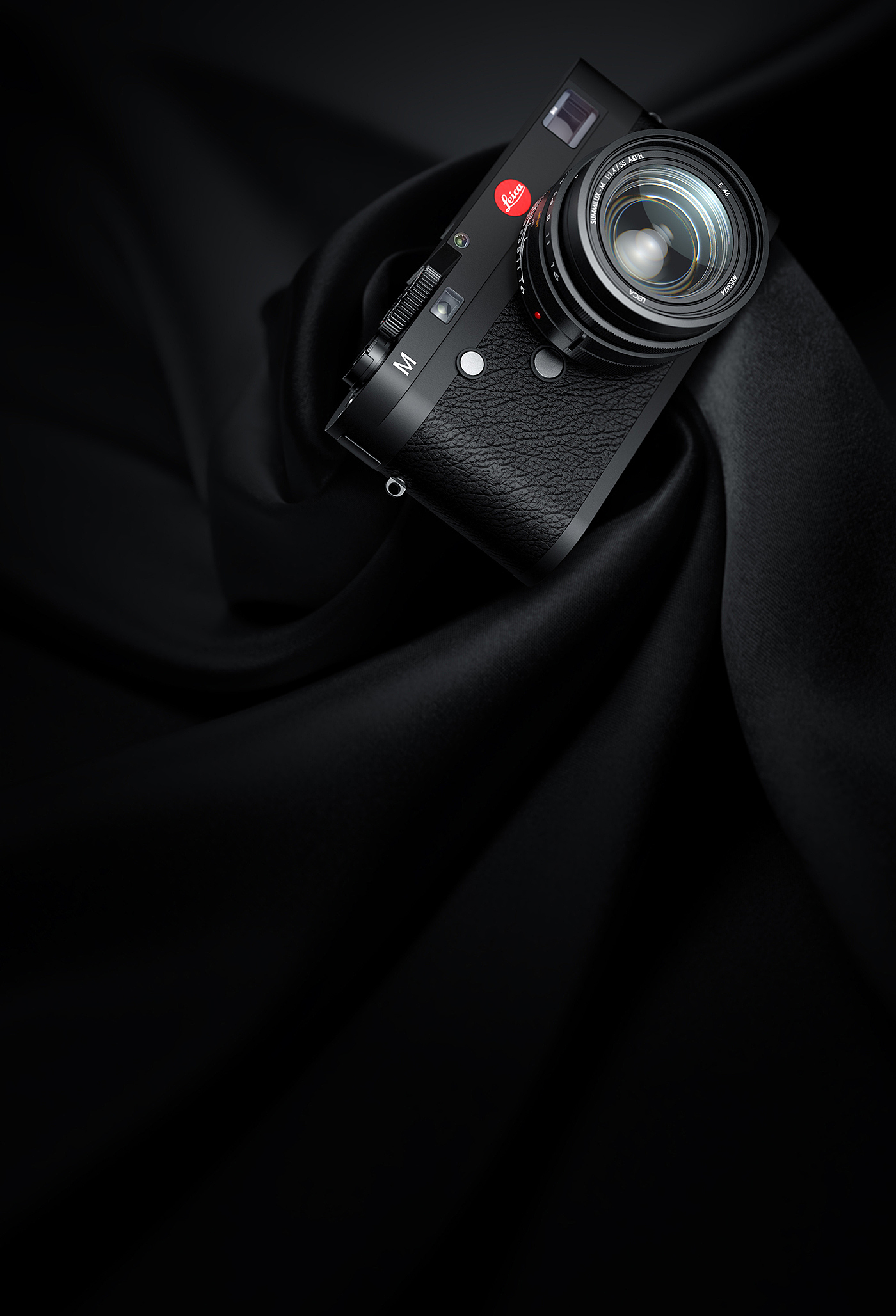 Leica camera，Black and red，CGI Rendering Design，