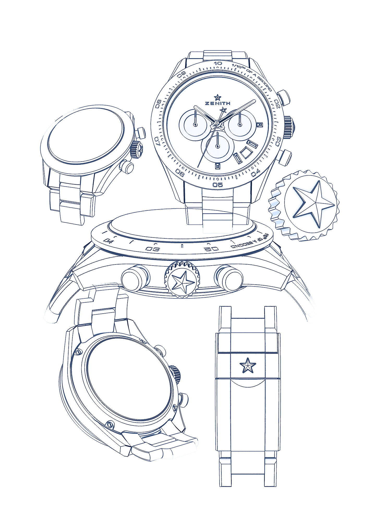 Wrist watch，Wristwatch，3D modeling，Render，