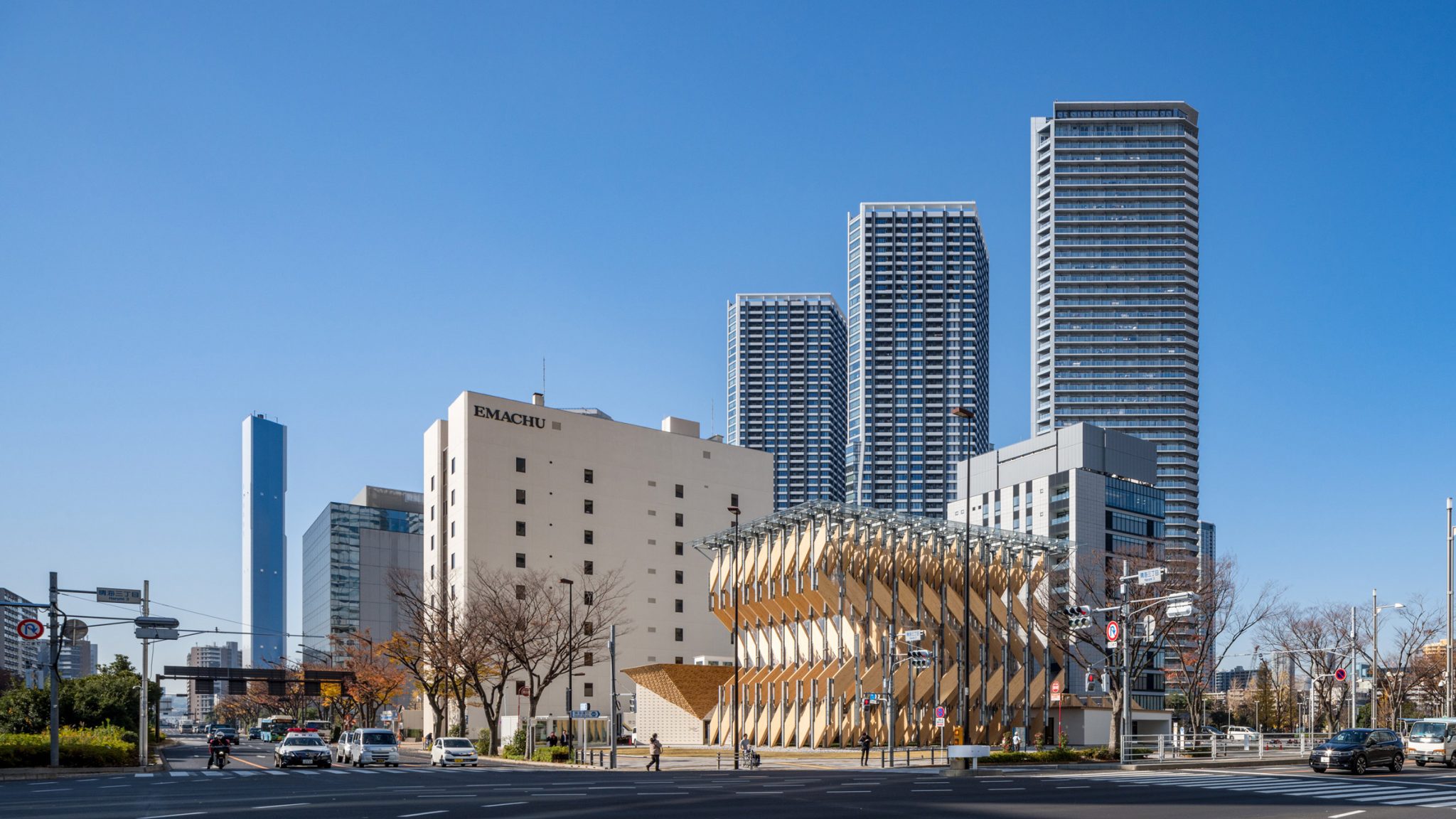 park，Wooden pavilion，Tokyo，wood，