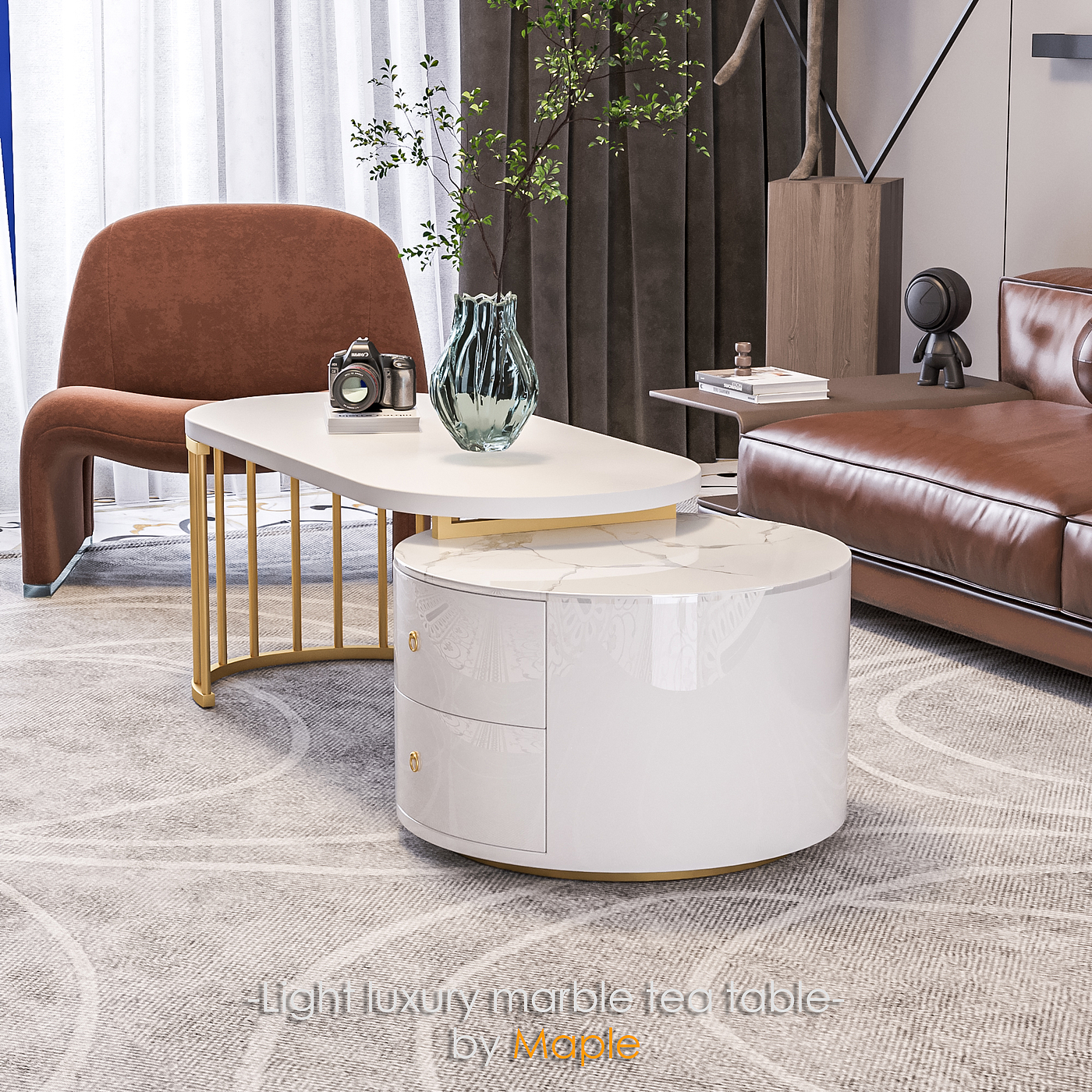 tea table，Son and mother，Iron art，design sketch，3d，corona，max，furniture，
