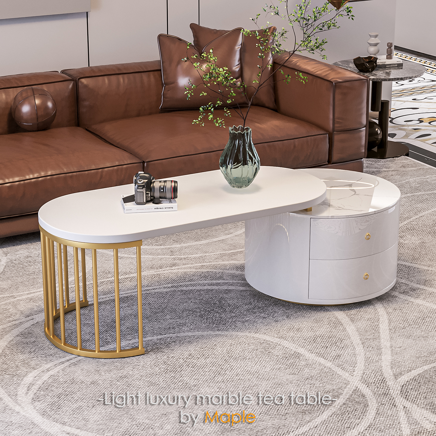tea table，Son and mother，Iron art，design sketch，3d，corona，max，furniture，