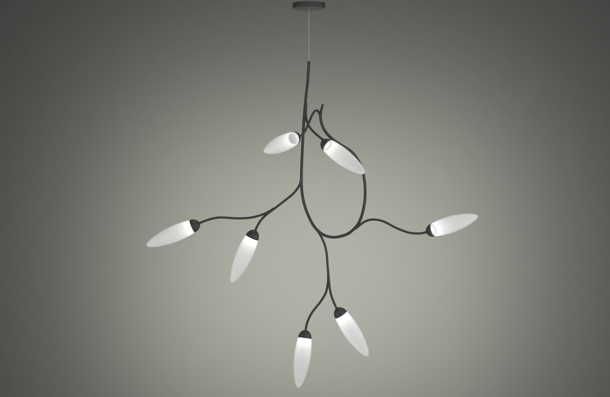 Creative personality Chandelier，Bullet glass lampshade，