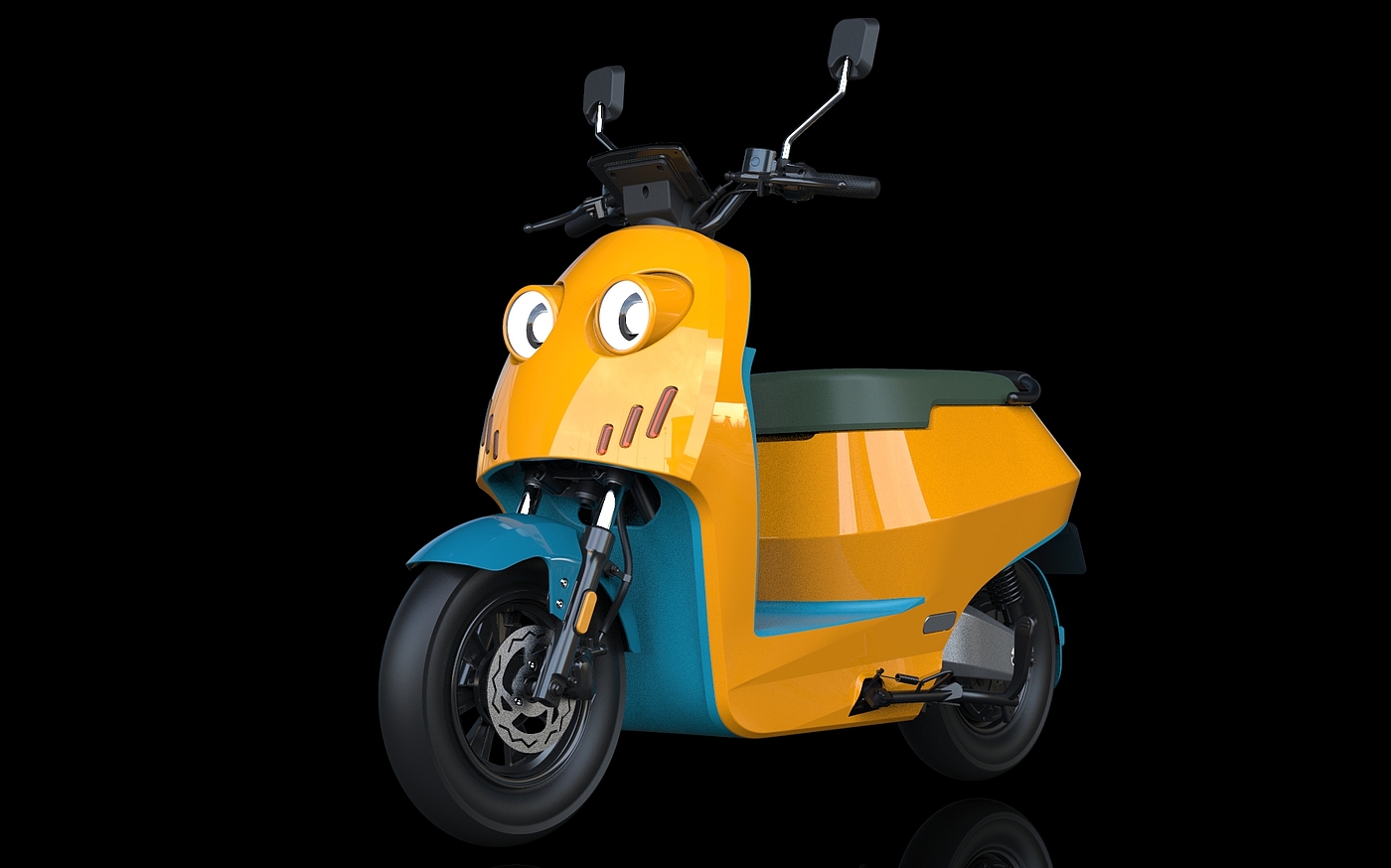 Round lamp，Electric vehicle，Electric friction，Women's car，lovely，Design，Electric two wheeled vehicle，UG surface + KS rendering，