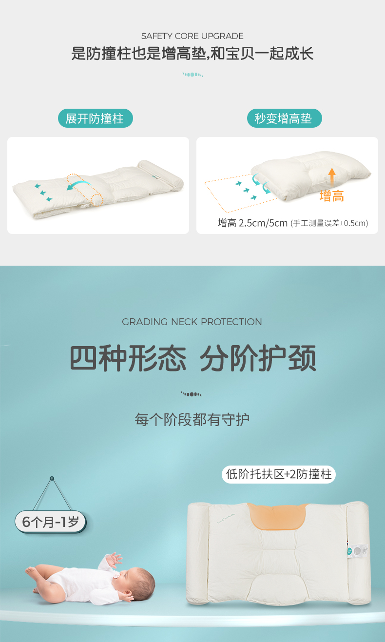 baby，pillow，appease，Washing pillow，Fiber pillow，fold，Receive，