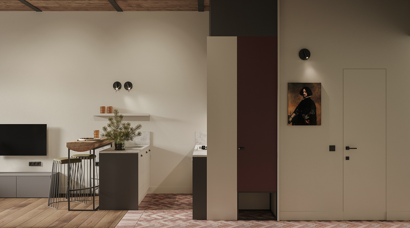 Interior design，3D max，STAROPOMINOVSKAYA，Home Furnishing，residence，