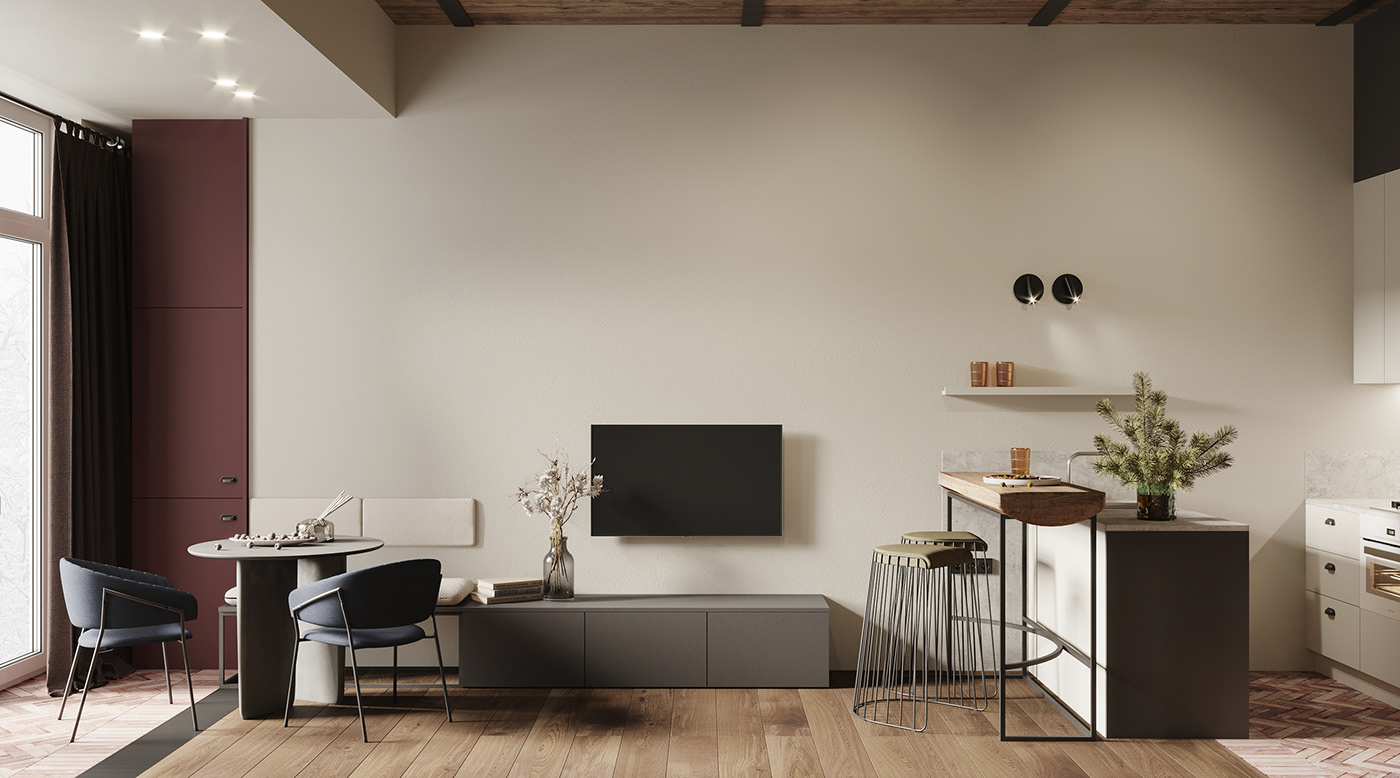 Interior design，3D max，STAROPOMINOVSKAYA，Home Furnishing，residence，