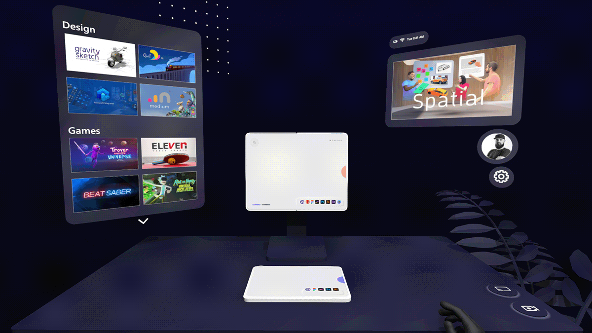 User experience，File sharing，future of work，concept，tablet PC，