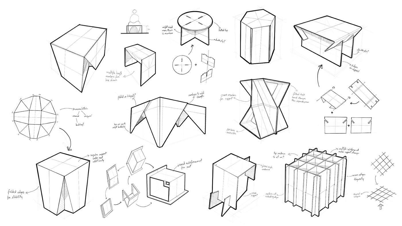 diy，Folding furniture，Double corrugated board，