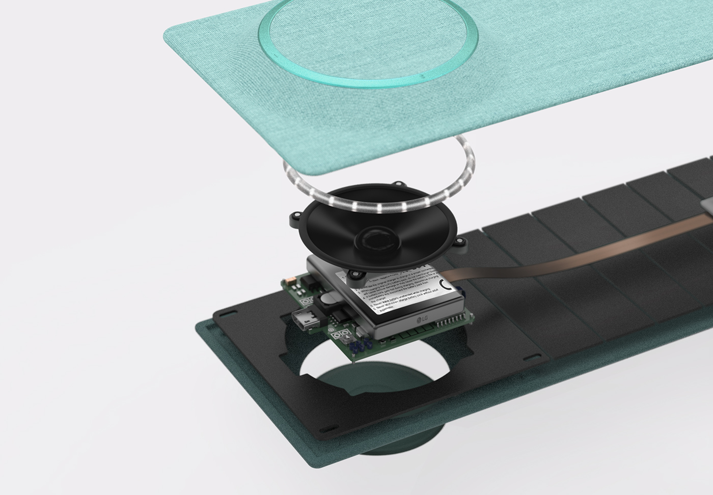 Portable，Bluetooth，speaker，geometry，Fabric，Beats tag，concept，fold，