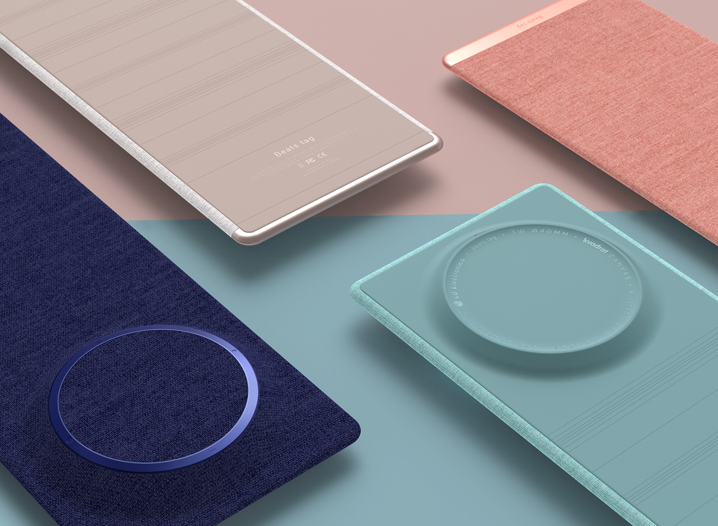 Portable，Bluetooth，speaker，geometry，Fabric，Beats tag，concept，fold，