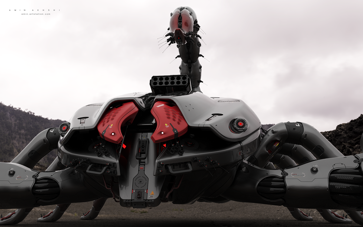 Soul eating golden scorpion，Deathstalker，scorpion，Character design，Mecha，robot，science fiction，