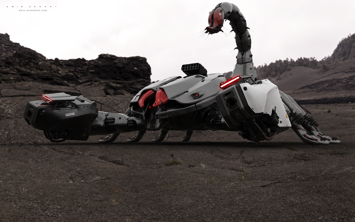 Soul eating golden scorpion，Deathstalker，scorpion，Character design，Mecha，robot，science fiction，
