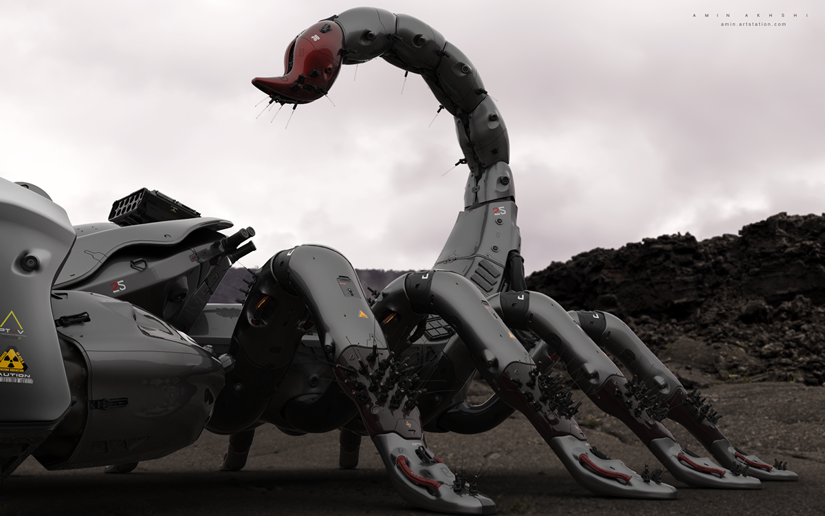 Soul eating golden scorpion，Deathstalker，scorpion，Character design，Mecha，robot，science fiction，
