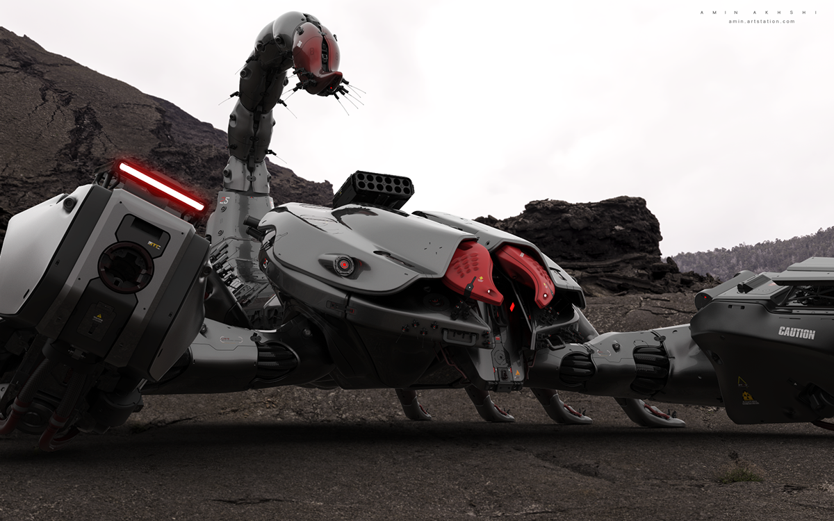 Soul eating golden scorpion，Deathstalker，scorpion，Character design，Mecha，robot，science fiction，