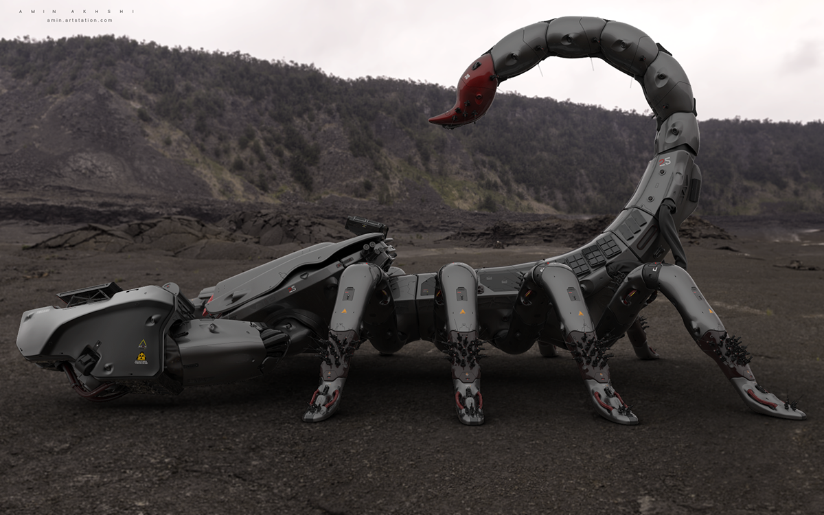 Soul eating golden scorpion，Deathstalker，scorpion，Character design，Mecha，robot，science fiction，