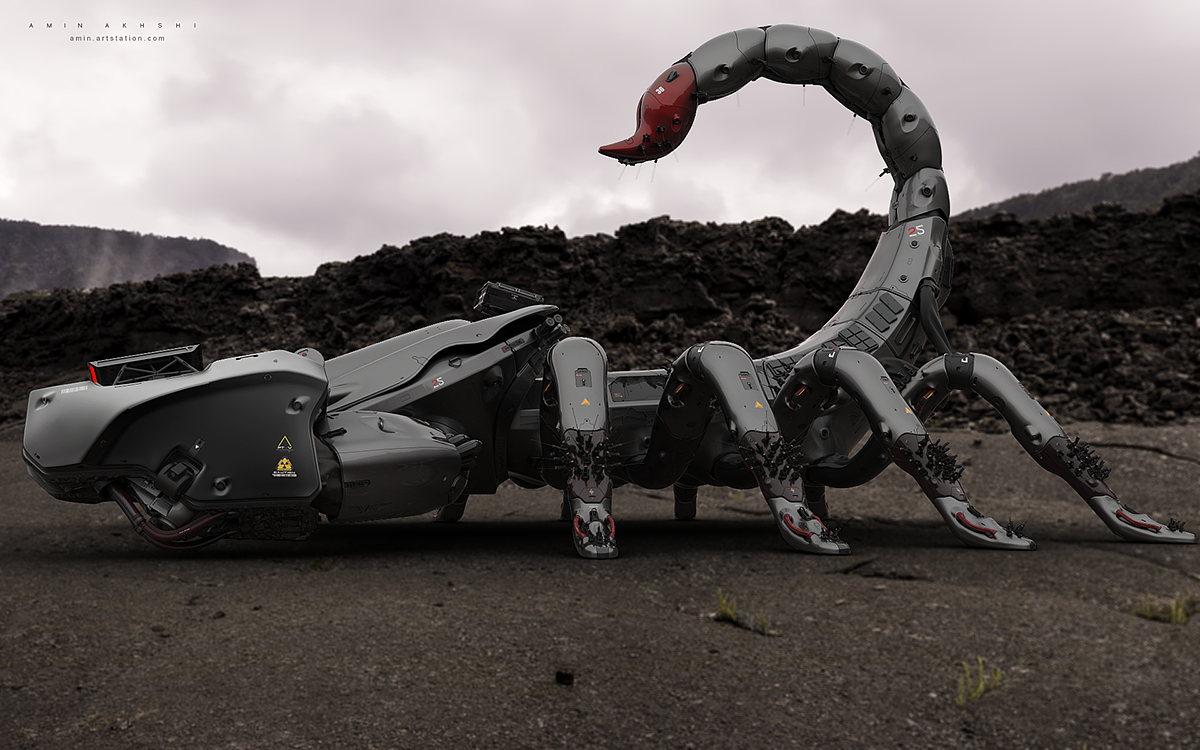 Soul eating golden scorpion，Deathstalker，scorpion，Character design，Mecha，robot，science fiction，