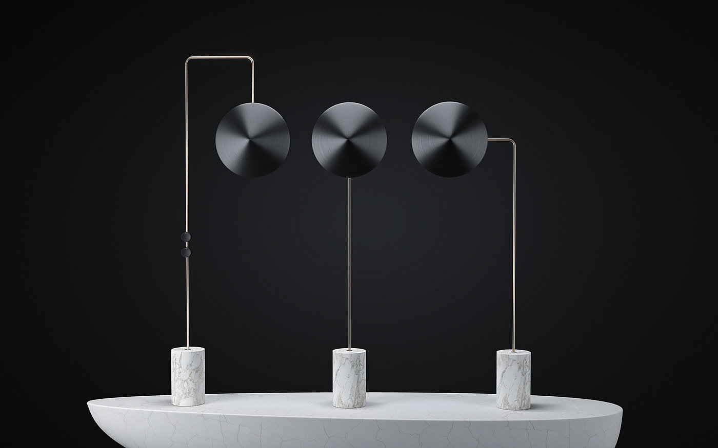 Moon Lamp，3xDS，灯，阴影，黄铜，