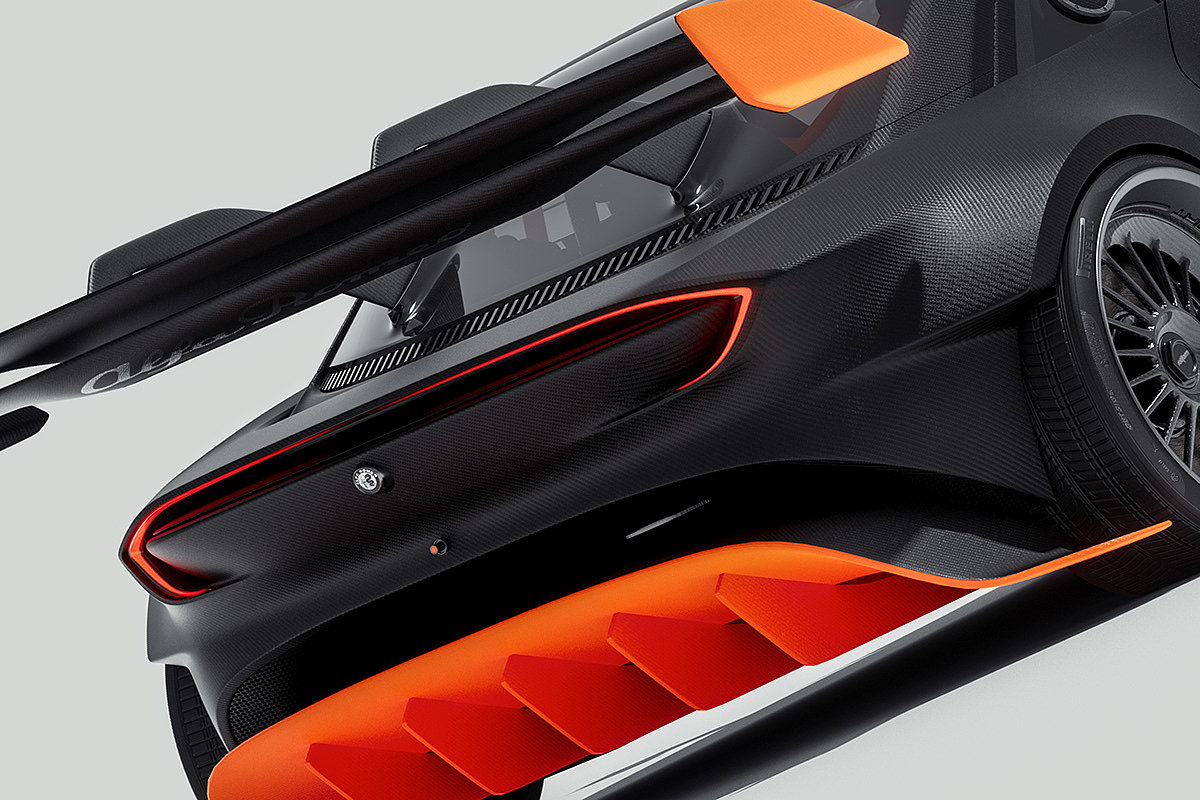 Sports car，black，Alpha Romeo，cgi，