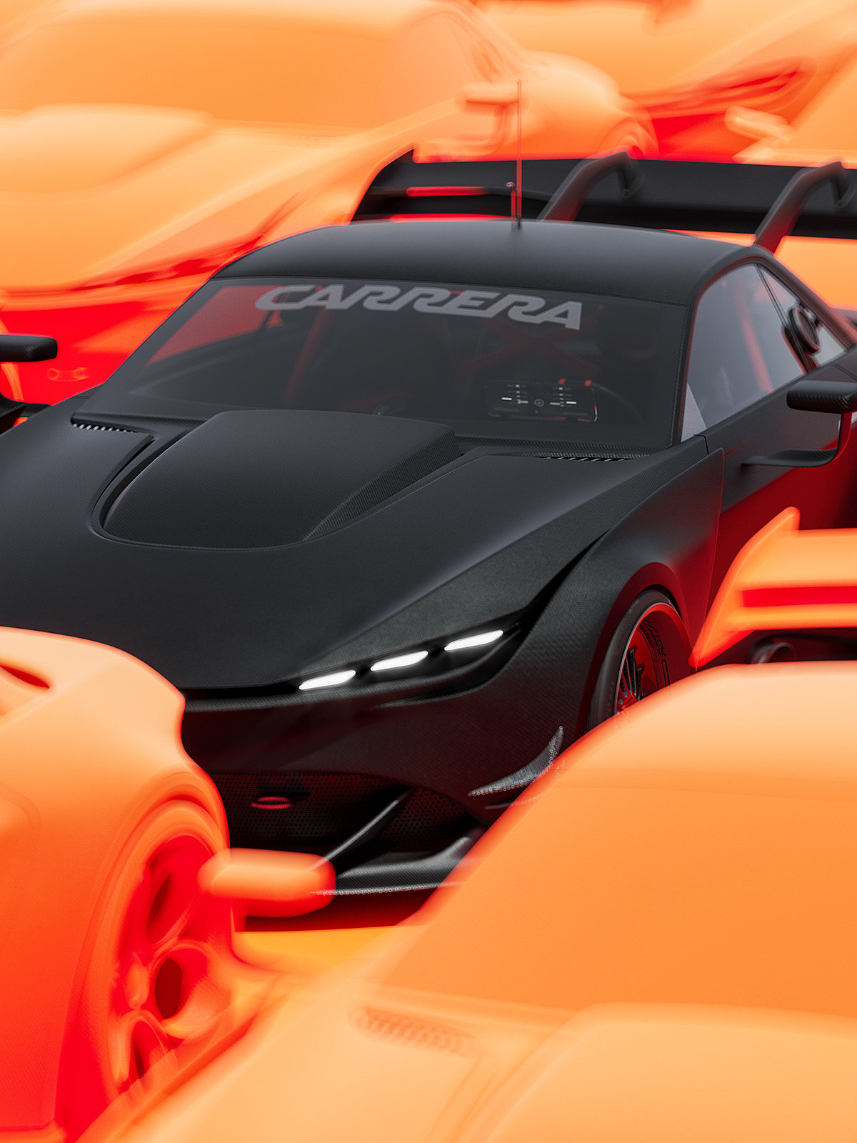 Sports car，black，Alpha Romeo，cgi，