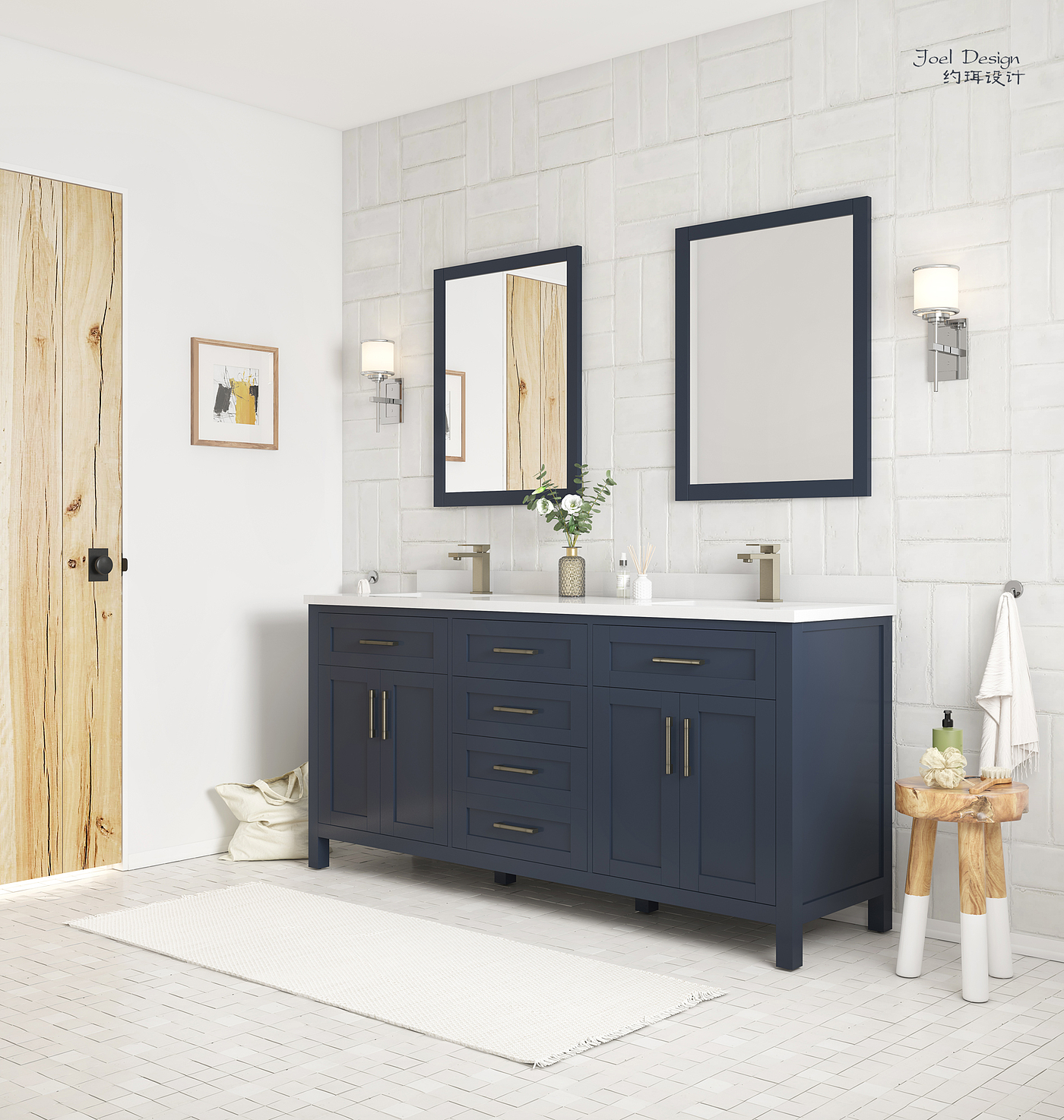 Bathroom cabinet，Bathroom space，modeling，3d，