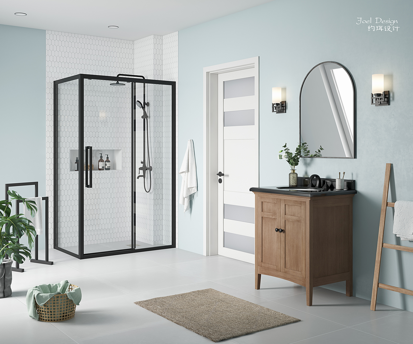 Bathroom cabinet，Bathroom space，modeling，3d，