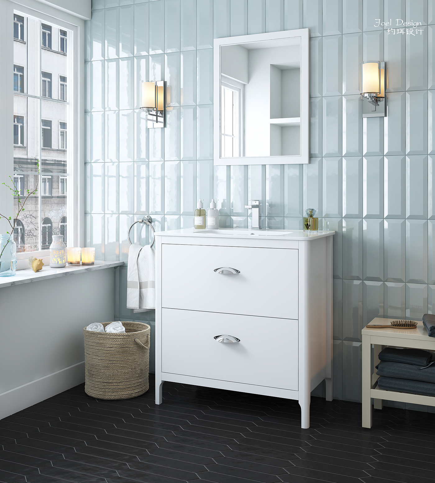 Bathroom cabinet，Bathroom space，modeling，3d，