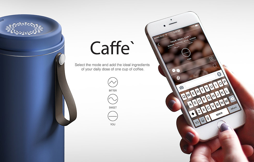 Smart coffee cup，app，Excessive reminder，Prevent scalding，